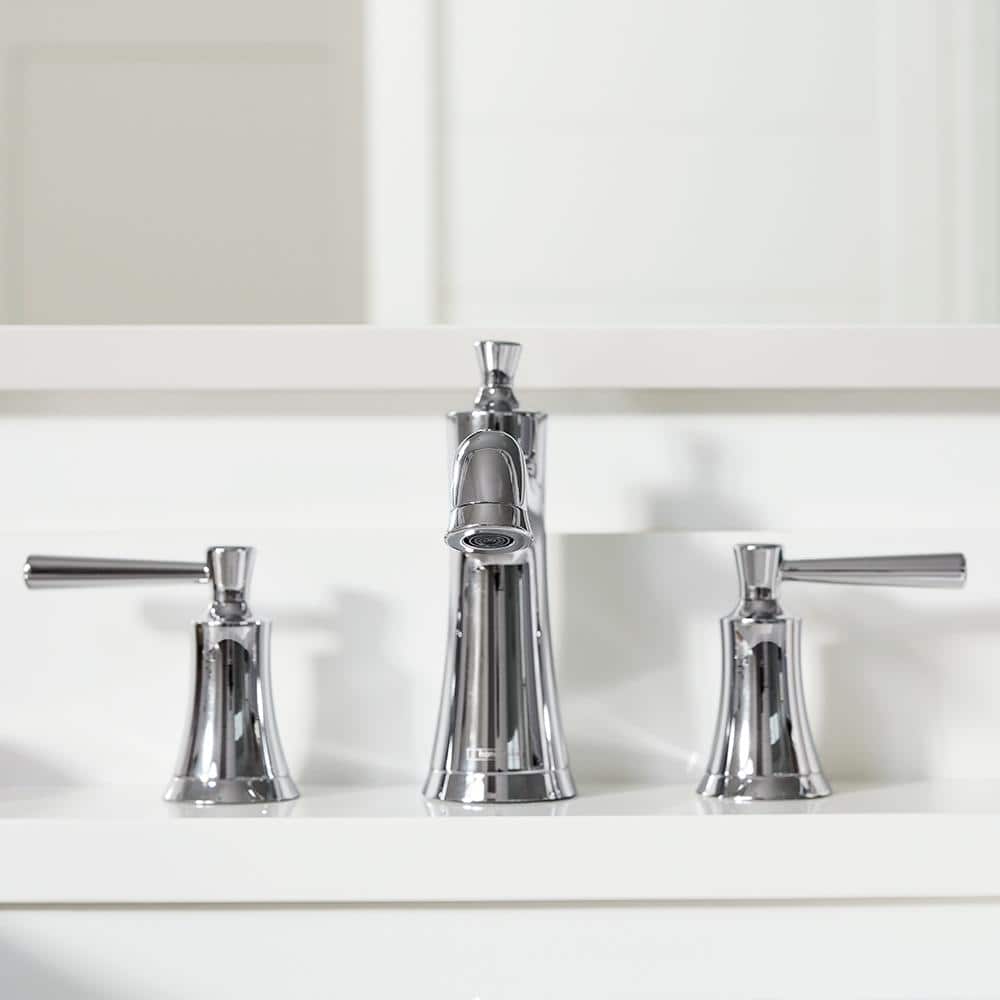 Joleena Transitional Chrome Widespread Bathroom Faucet