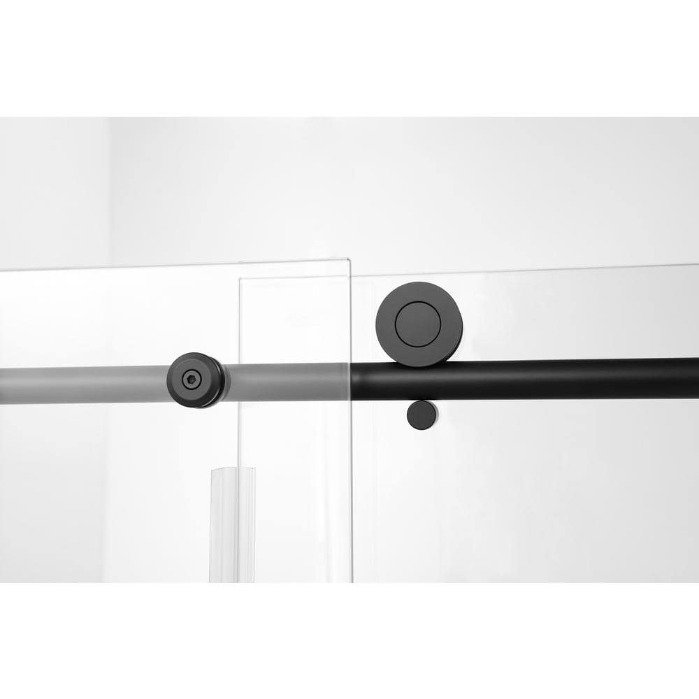 76 in. H x 60 in. W Frameless Sliding Shower Door with Clear Tempered Glass