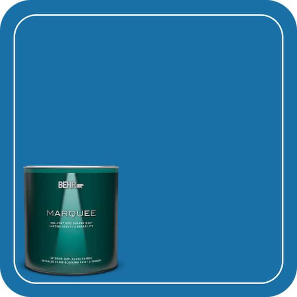 BEHR MARQUEE 1 qt. #560B-7 Cerulean Semi-Gloss Enamel Interior Paint & Primer