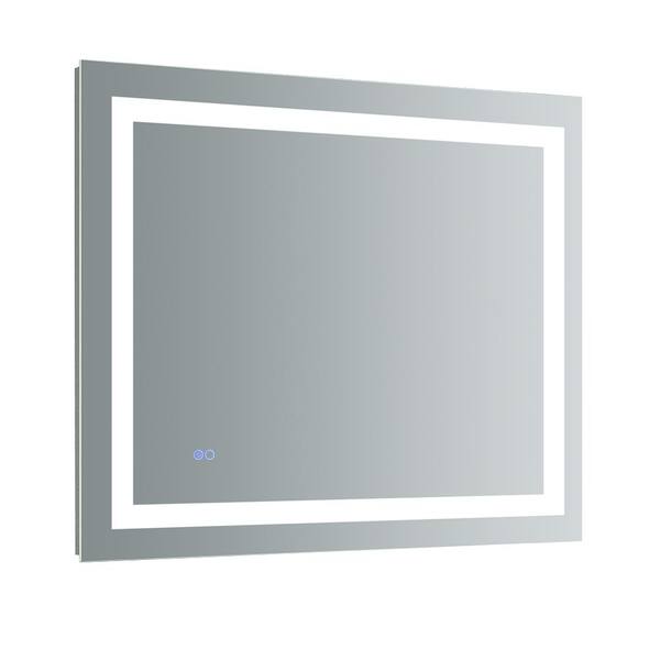 santo bathroom mirror with led lighting and defogger