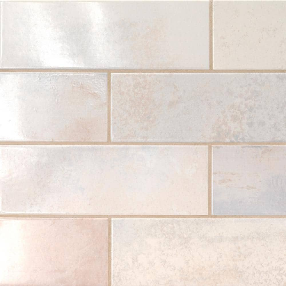 Take Home Tile Sample -Marza Pearl 4 in. x 4 in. Glossy Ceramic White Subway Tile -  MSI, NMARPEA412G-SAM