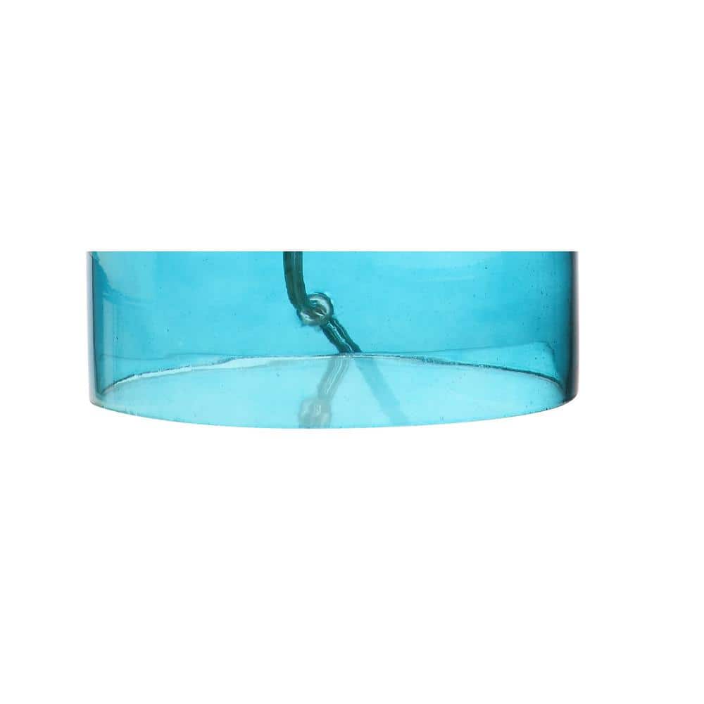 Gemma 19" White and Blue Glass Bell Table Lamp