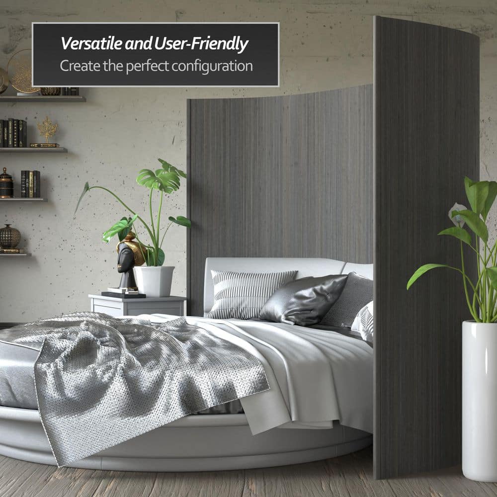 Gray Bamboo Wave 72.25" Room Divider Screen