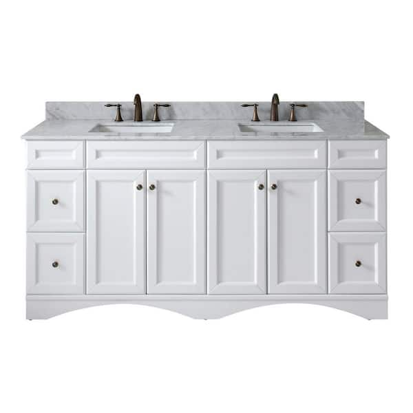 Virtu USA Talisa 72 in. W Bath Vanity in White with Marble Vanity Top in White with Square Basin
