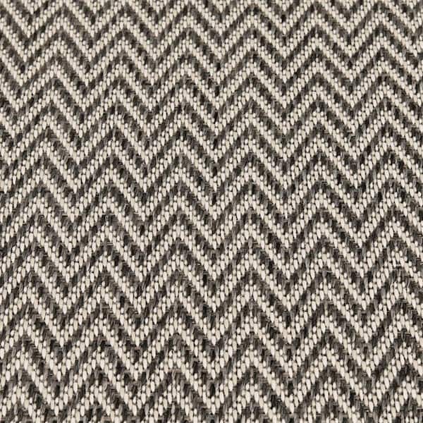 Unbranded Chevron - Gray/Beige - 12 ft. Wide x Cut to Length - 16 oz. Polypropylene Indoor/Outdoor Patterned Carpet