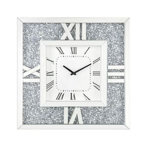Noralie Mirrored and Faux Diamonds Solid Glam Wall Clock