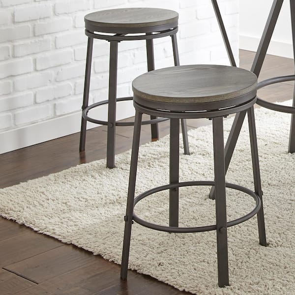 Portland Grey 24 in. Counter Stool (Set of 2)