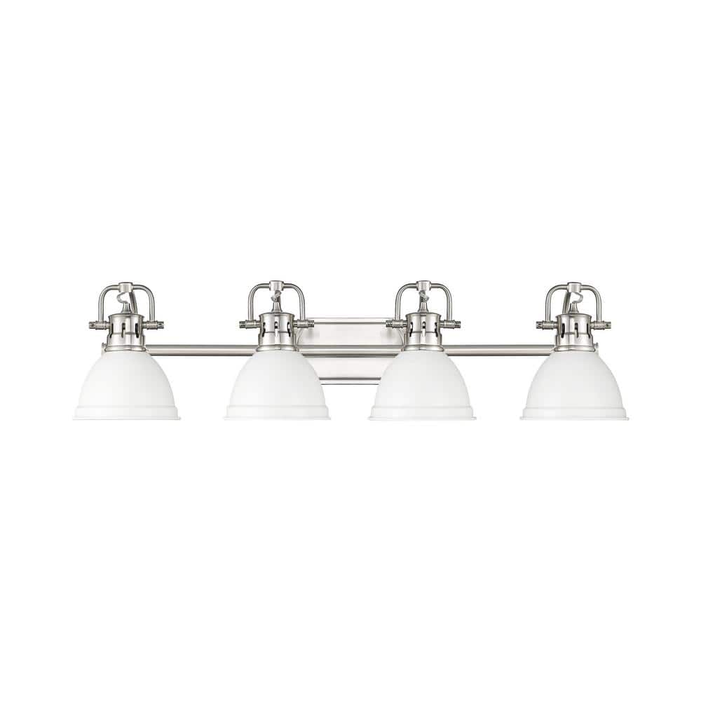 Duncan 8.25 in. 4-Light Pewter Vanity Light with White Shade price history on PriceWatchPro