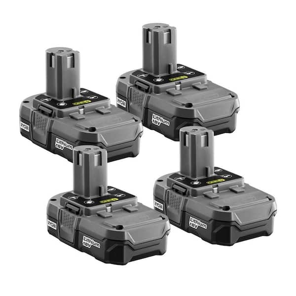 RYOBI 18-Volt ONE+ Lithium-Ion Compact Battery Pack 1.3 Ah (4-Pack)