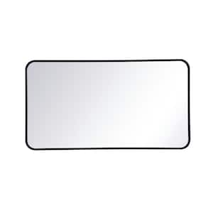 Timeless Home 40 in. H x 22 in. W Black Modern Soft Corner Rectangular Wall Mirror