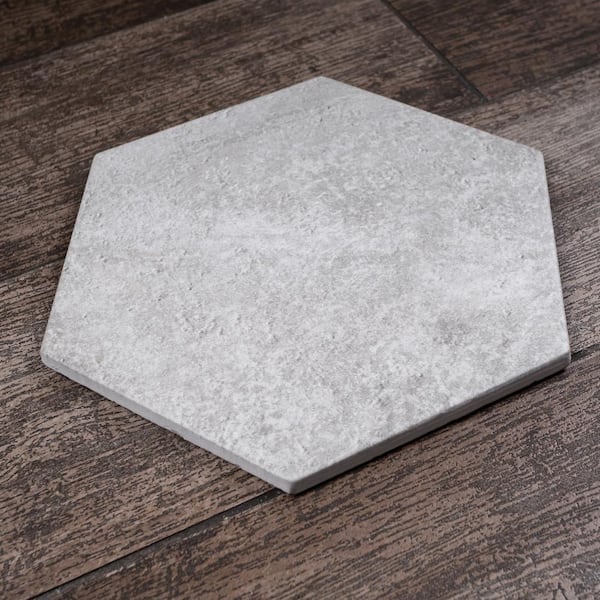 MOLOVO Dakota Hexagon 7.87 in. x 9.45 in. Matte Base Gray