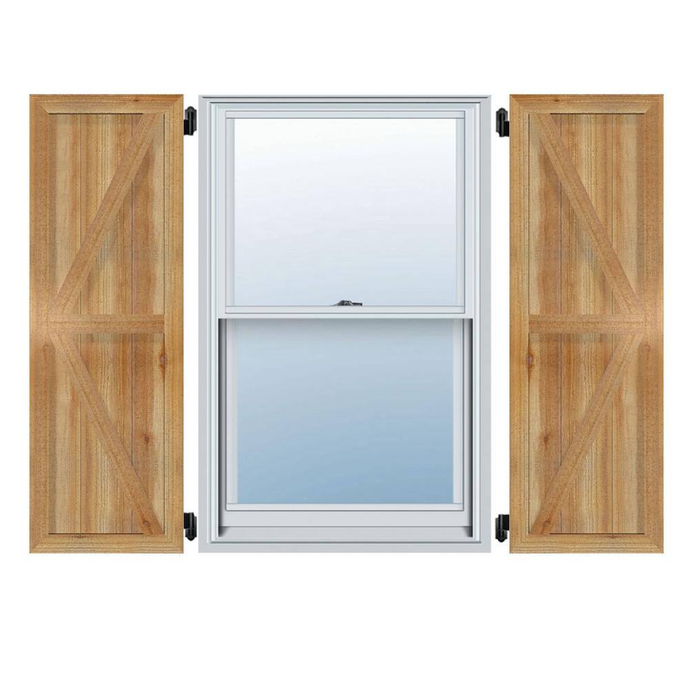 "32-1/4"" X 78""Timbercraft Rustic Wood Six 5-3/8""Framed Board and Batten Shutters with Z-Bar Rough Sawn Cedar(pair)" price history on PriceWatchPro
