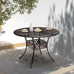42 in. Cast Aluminum Round Outdoor Dining Table