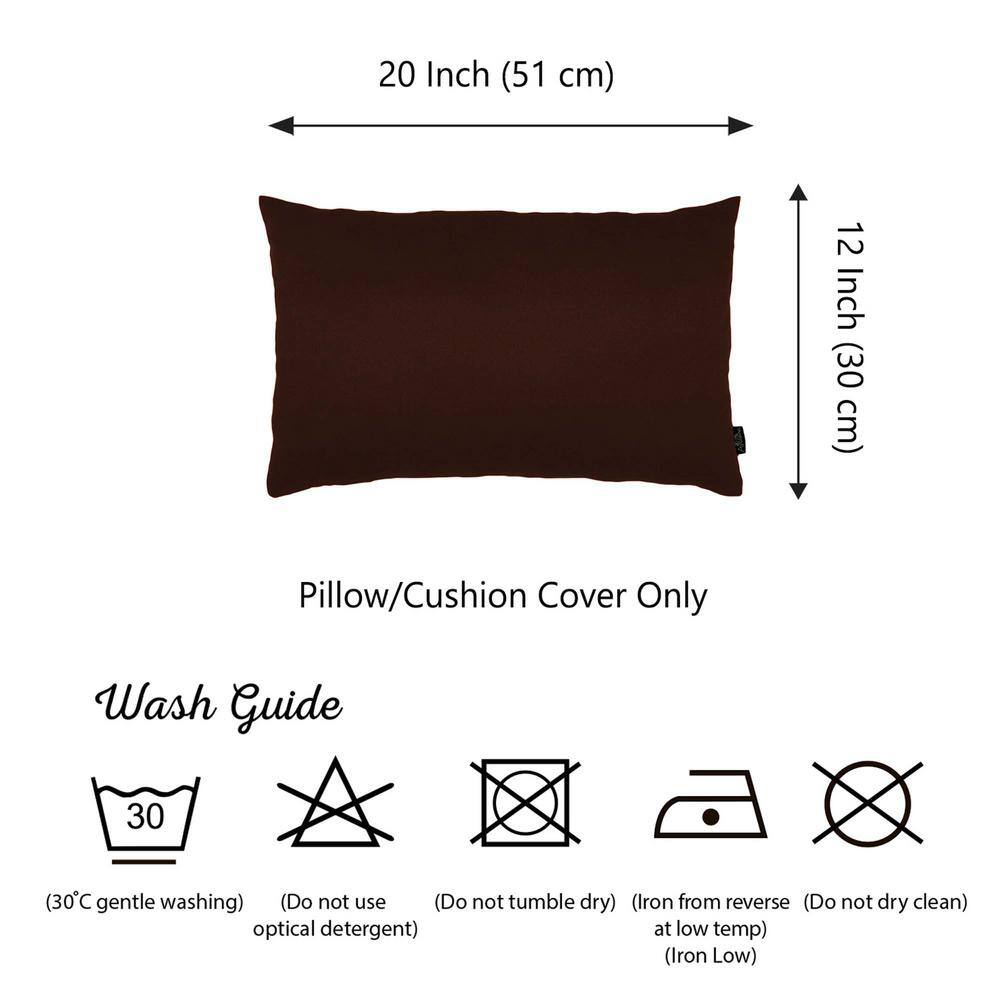 Brown Polyester Lumbar Pillow Covers Set of 4