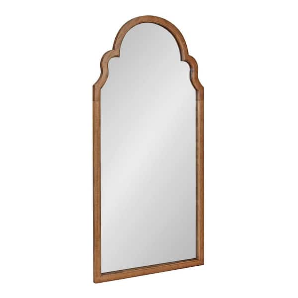 48.00 in. H x 24.00 in. W Hogan Farmhouse Arch Framed Rustic Brown Accent Wall Mirror