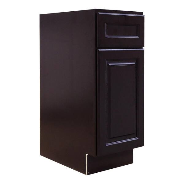 LIFEART CABINETRY Newport Ready to Assemble 21x34.5x24 in. Base Cabinet with 1-Door and 1-Drawer in Dark Espresso