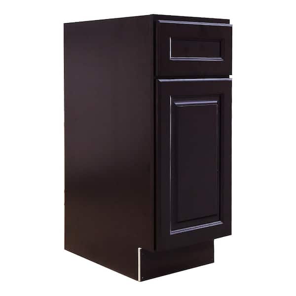 LIFEART CABINETRY LaPort Assembled 9 in. x 34.5 in. x 24 in. Base Cabinet with 1 Door and 1 Drawer in Dark Espresso