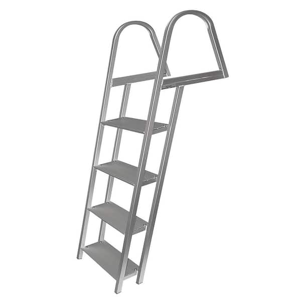Tommy Docks 4-Step Angled Aluminum Ladder with Mounting Hardware