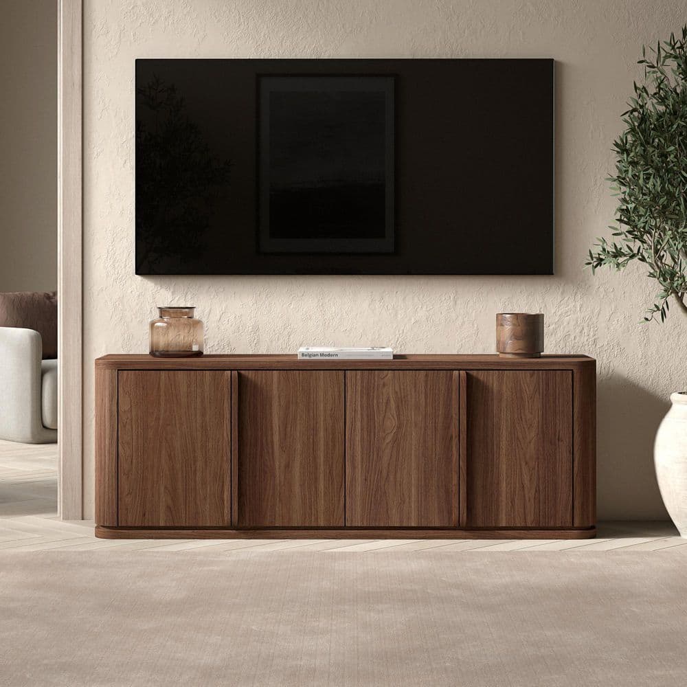 Vance 68 in. Satin Walnut TV Stand Fits TV's up to 75 in.