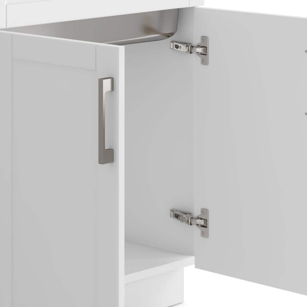 Hennessy 28 Inch White Laundry Cabinet with Stainless Steel Sink