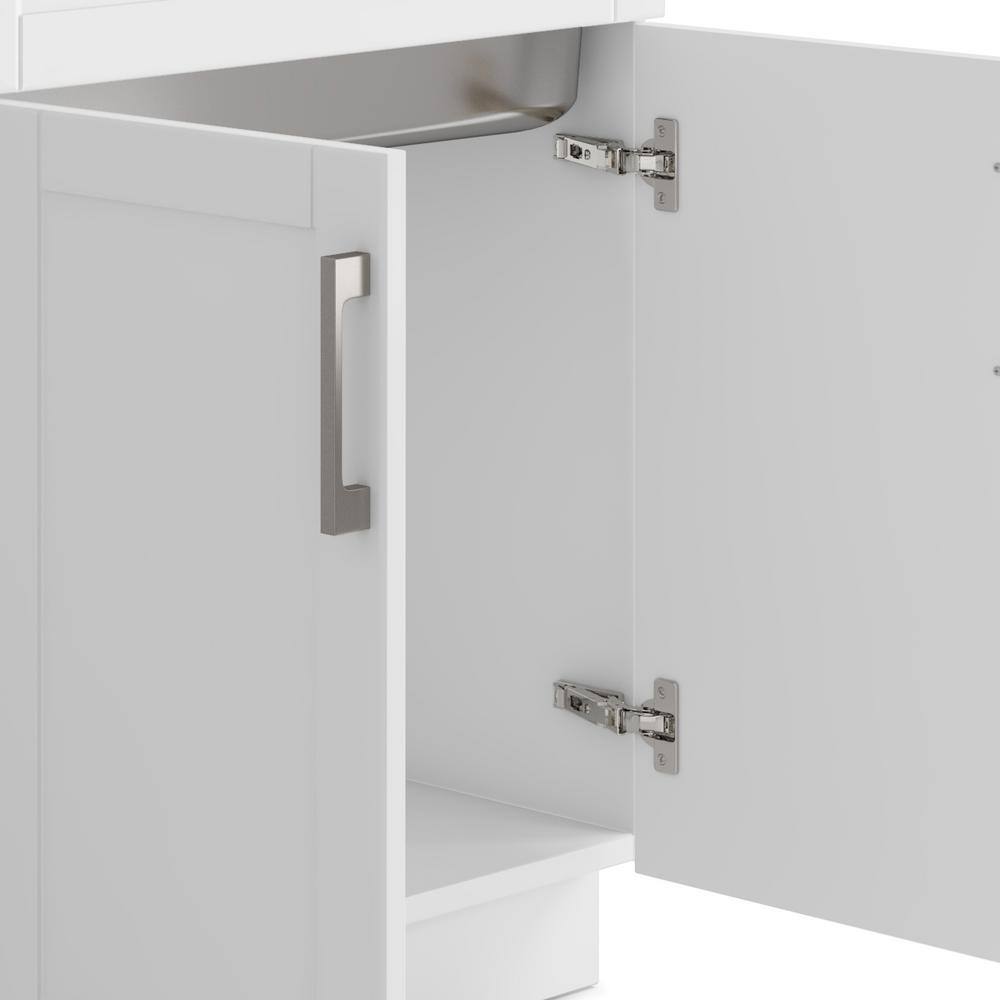 Hennessy 28 Inch White Laundry Cabinet with Stainless Steel Sink