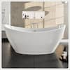 Eviva Bella 60 in. Acrylic Flatbottom Freestanding Bathtub in White ...