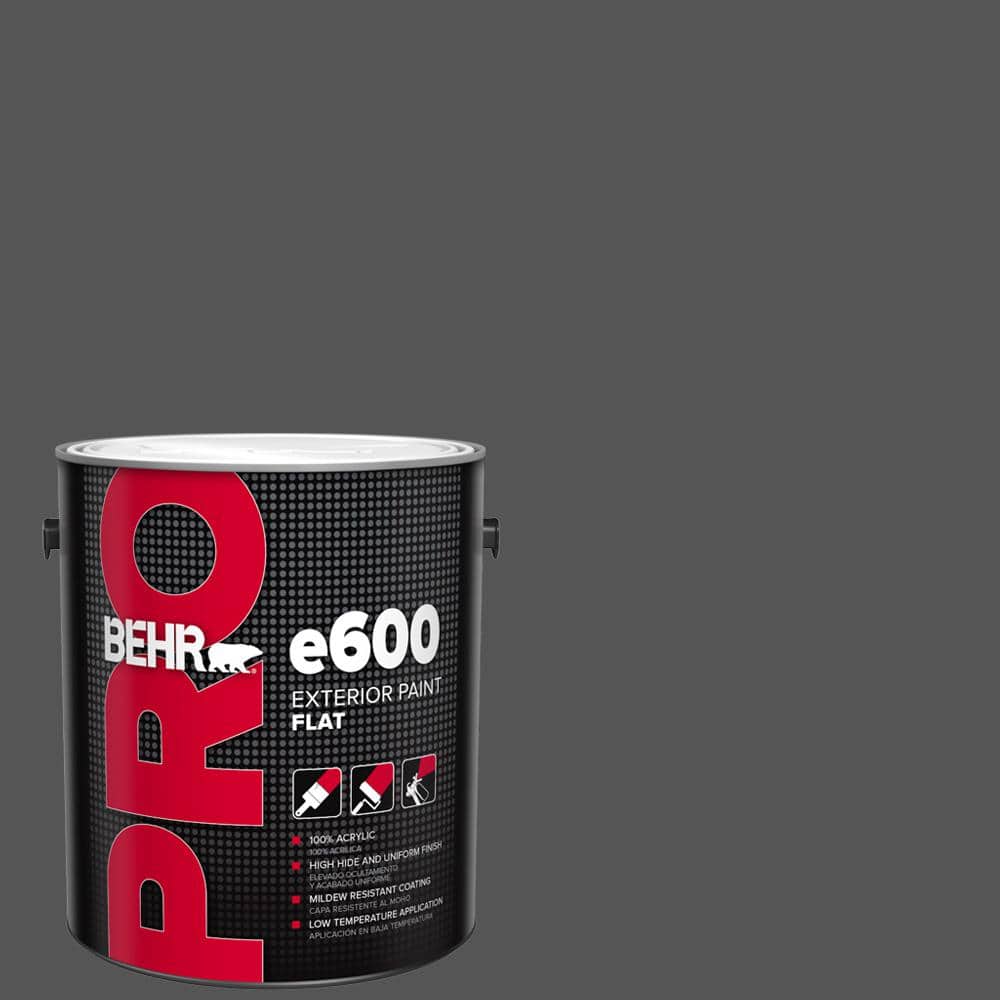 BEHR PRO 1 gal. PPU2501 Carbon Copy Flat Exterior Paint PR61301 The