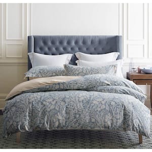 3-Piece Haze Blue Cotton Queen Duvet Cover Set