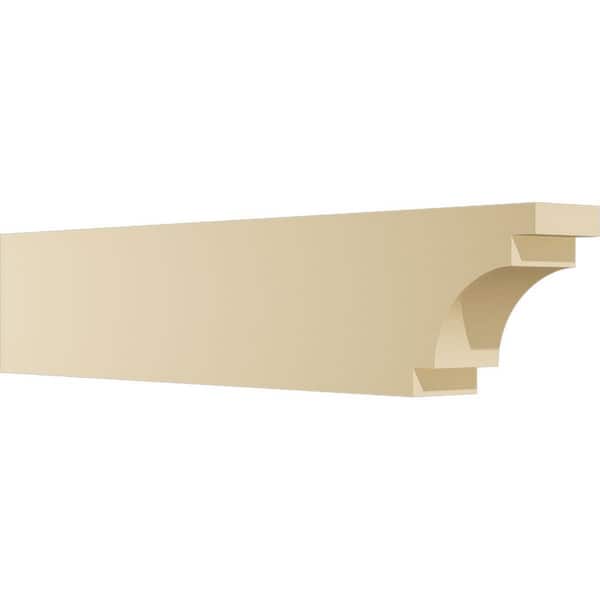 Ekena Millwork 3 in. W x 6 in. H x 30 in. L Standard Mediterranean Signature Urethane Outlooker Rafter Tail, Primed Tan