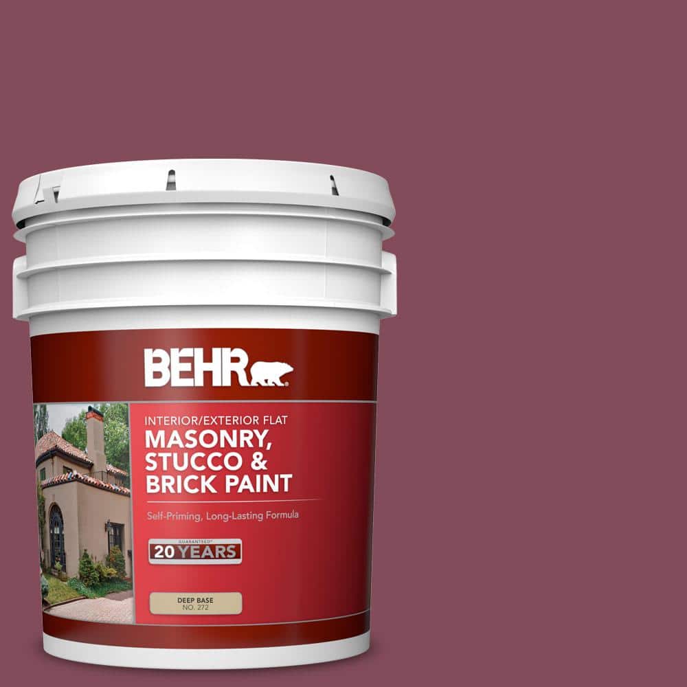 5 gal. #PPU1-15 So Merlot Flat Interior/Exterior Masonry, Stucco and Brick 