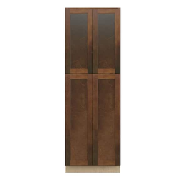 Amherst Shaker 30 in. W x 90 in. H x 24 in. D in Walnut Plywood Assembled Pantry Cabinet