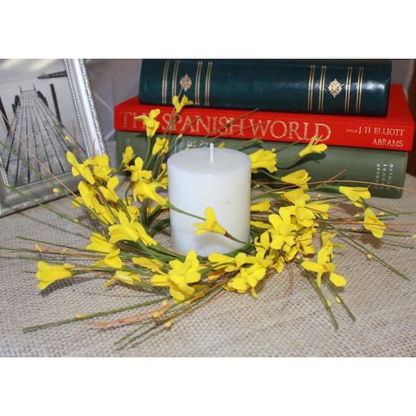 Unbranded 2.25 in. Fosythia Candle Ring (Set of 2)