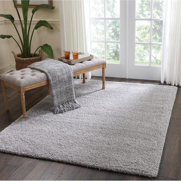 Malibu Shag Silver 5 ft. x 7 ft. Shag Contemporary Area Rug
