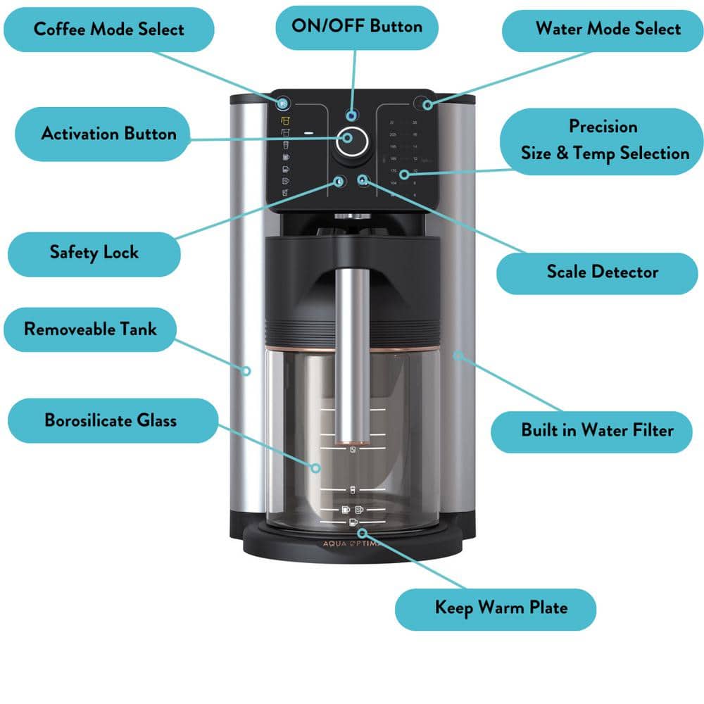 Aqua Optima Stainless Steel 10 Cup Drip Coffee Maker