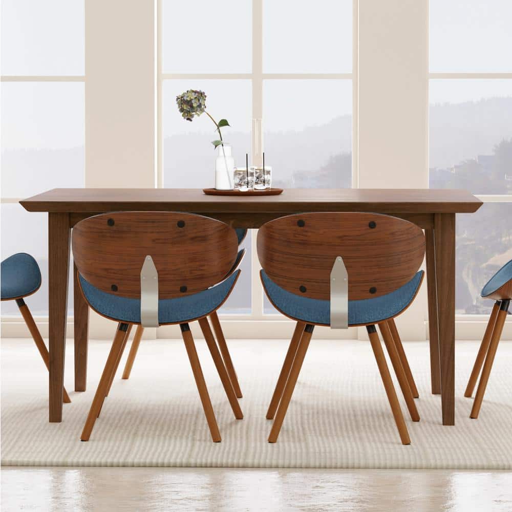 Colby Walnut Solid Wood Rectangular Dining Table for Six