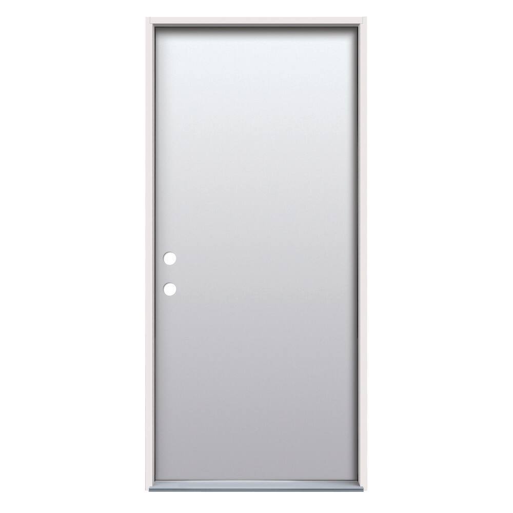 30 in. x 80 in. Right-Hand Inswing Flush Classic Primed Fiberglass Prehung Front Door on 4-9/16 in. Frame, Double Bore price history on PriceWatchPro