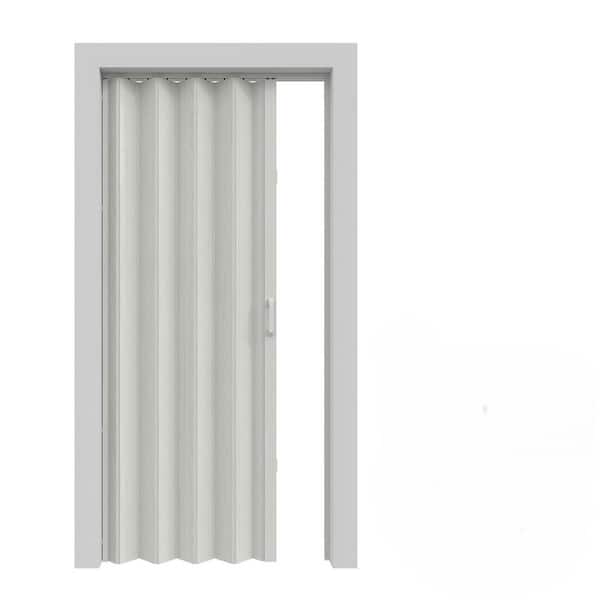 32 in. x 80 in. White Finished PVC Interior Folding Accordion Door with Hardware