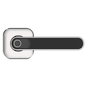 Satin Nickel Electronic Lever Door Lock with Biometric Fingerprint Deadbolt