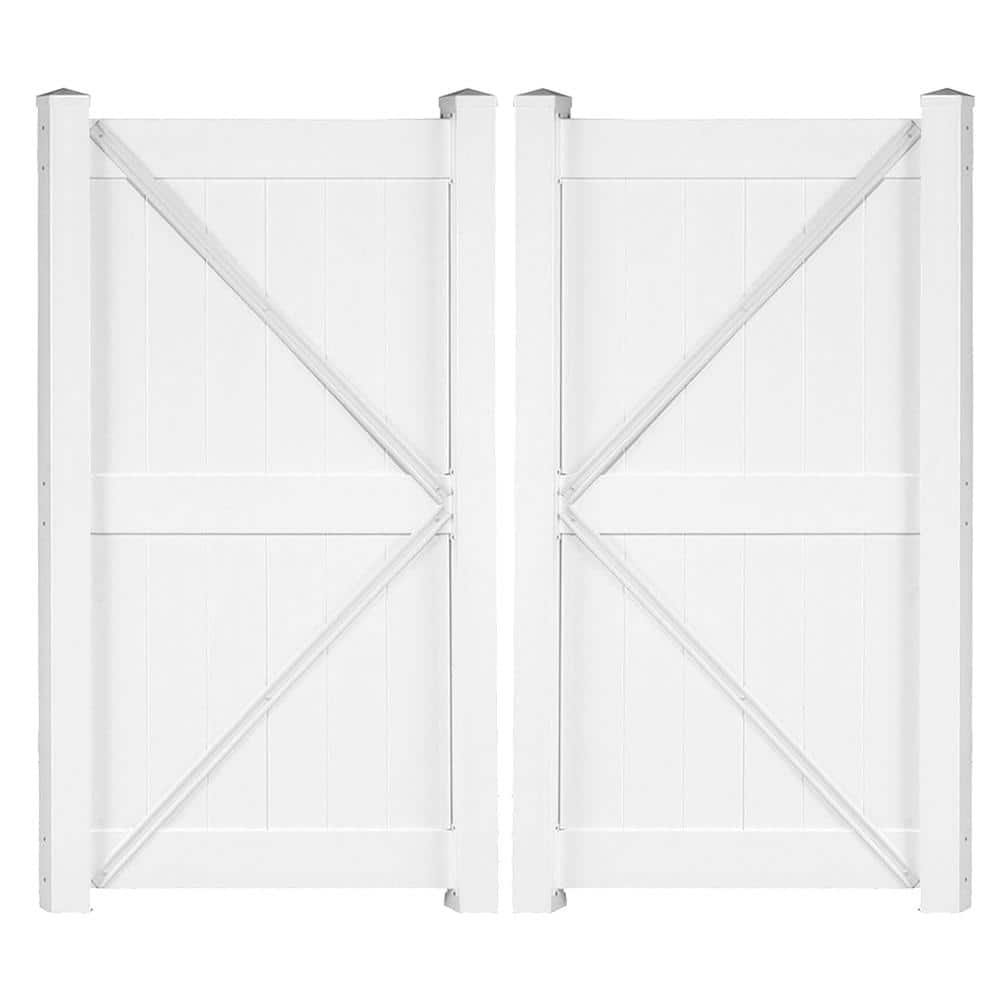 Ashton 7.4 ft. W x 8 ft. H White Vinyl Privacy Fence Double Gate Kit price history on PriceWatchPro