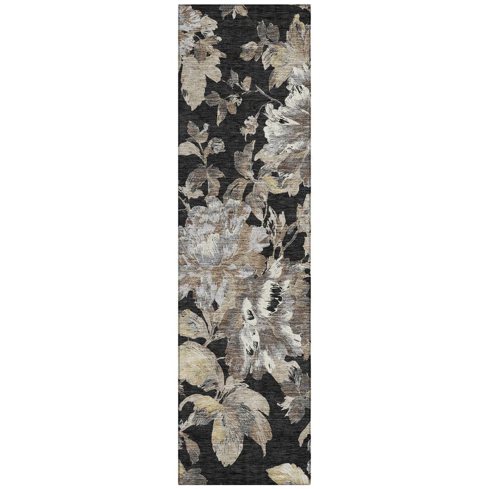 Chantille Machine Washable Indoor/Outdoor Abstract ACN3063 Black 2 ft. x 7 ft. Runner Rug price history on PriceWatchPro