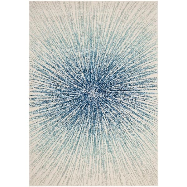 SAFAVIEH Evoke Royal/Ivory 5 ft. x 8 ft. Geometric Area Rug
