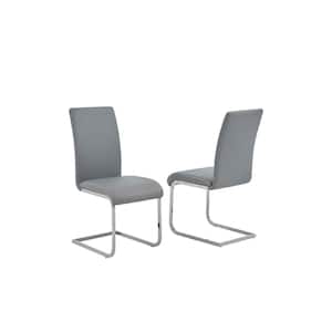 Trinity Grey/Silver Modern Side Chairs (Set of 2)
