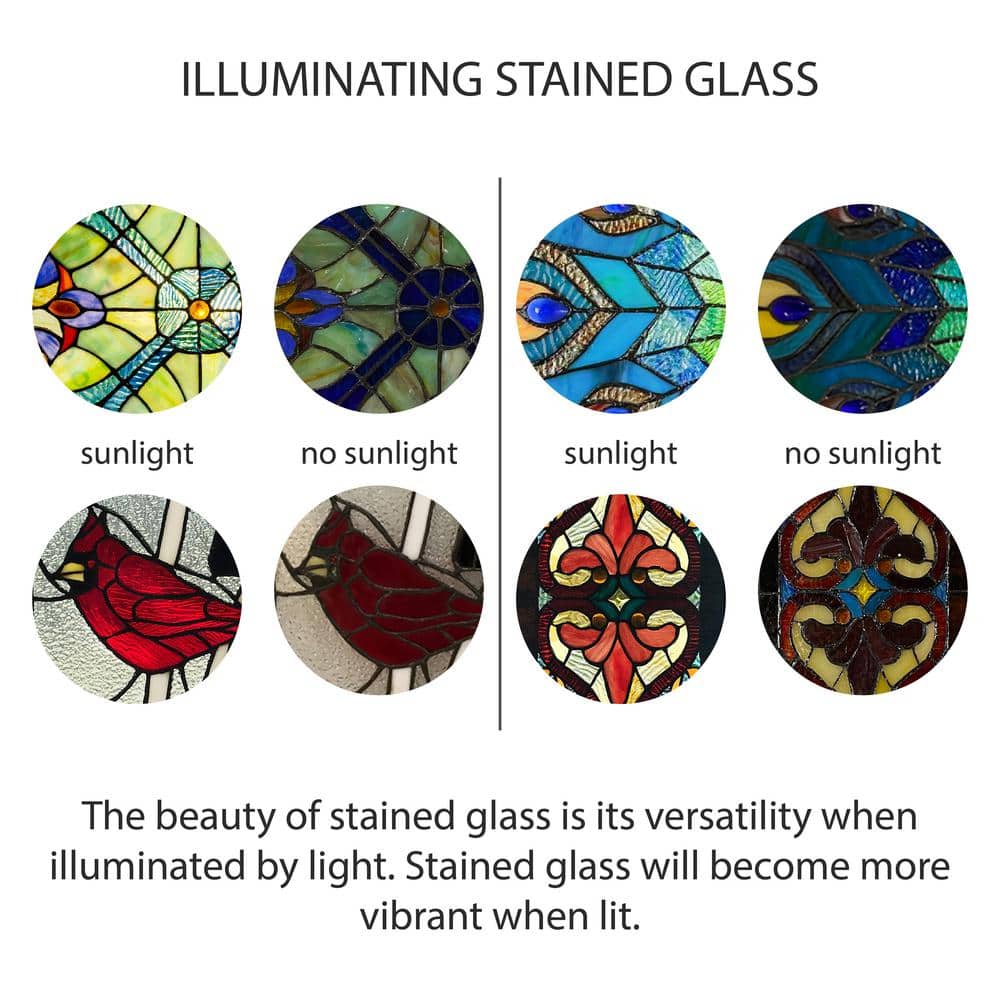 Colorful Stained Glass Botanical Tree Window Film Panel