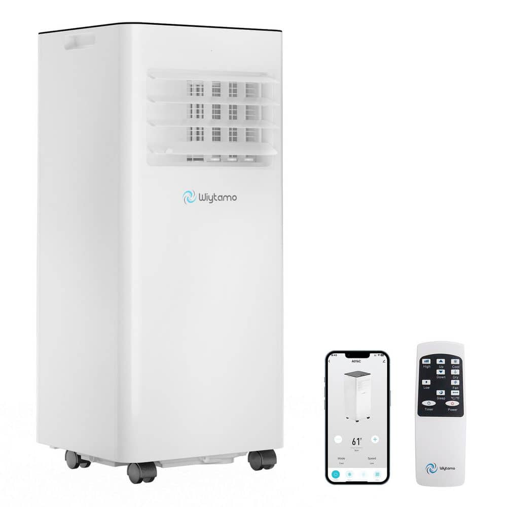 Wiytamo 6,500 BTU (DOE SACC) Portable Air Conditioner Cools 450 sq. ft. in White with Dehumidifier, WiFi Control