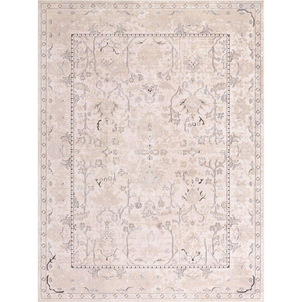 Unique Loom Portland Central Ivory 10 ft. x 13 ft. Area Rug 3147262 - The  Home Depot