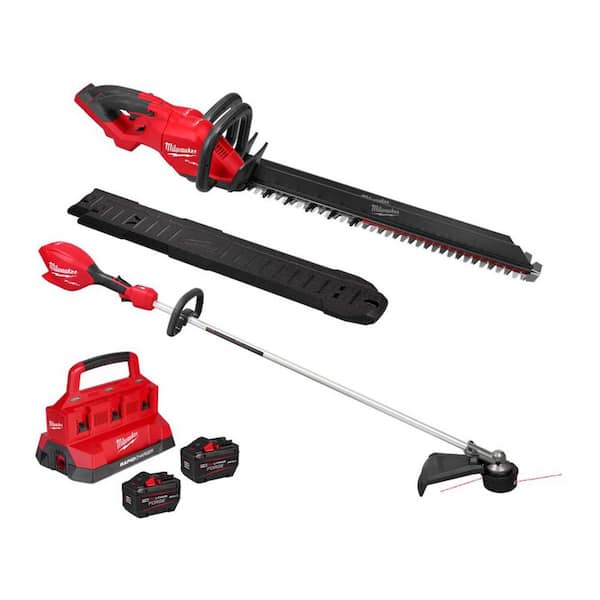 M18 FUEL 18V 30 in. Brushless Cordless Battery Hedge Trimmer w/M18 16 in. String Trimmer, M18 FORGE 12.0 Ah Starter Kit