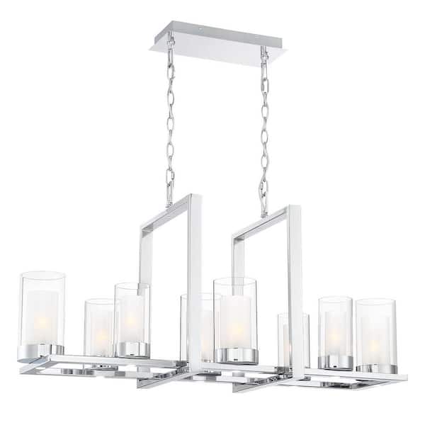 Home Decorators Collection Samantha 60 Watt 8 Light Led Chrome Chandelier With Clear And Frosted Shades 34835 Hb - Ceiling Light Hook Home Depot