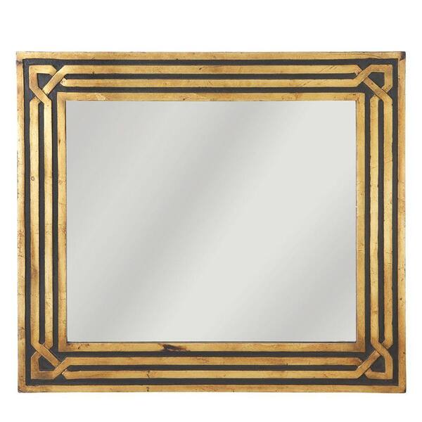 Filament Design Sundry 32 in. x 28 in. Palermo Black and Gold Framed Wall Mirror