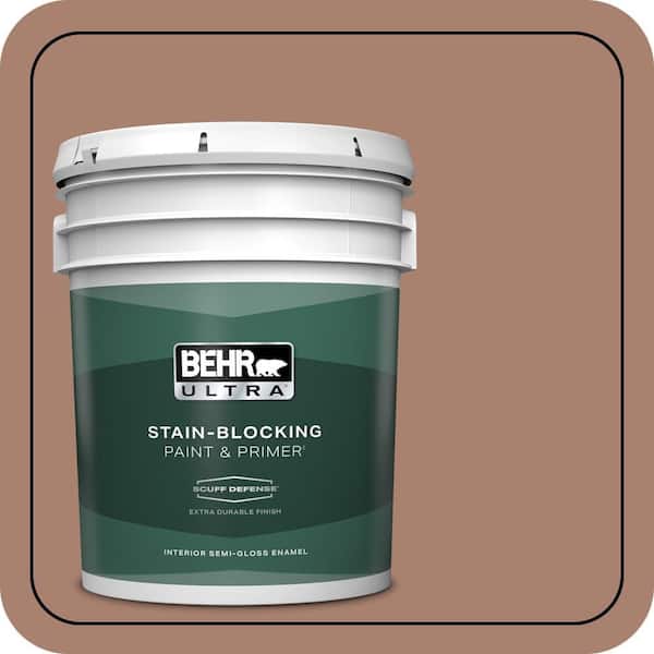 BEHR ULTRA 5 gal. #S190-5 Cocoa Nutmeg Extra Durable Semi-Gloss Enamel Interior Paint & Primer
