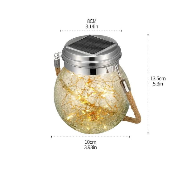 Honbei Solar Powered Outdoor Gold Hanging Lantern Lights LED